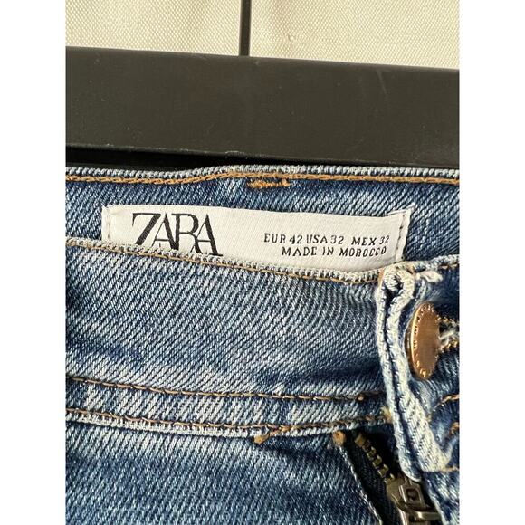 Zara Mens Straight Leg Blue Jeans Size 32 - Picture 2 of 5